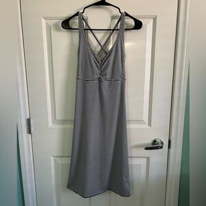 prAna Grey Striped Rebecca Dress